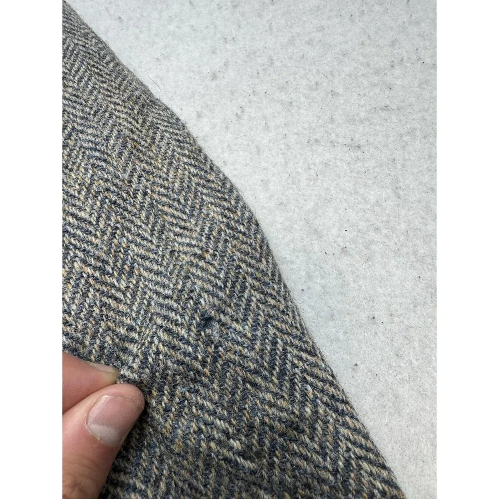 Harris Tweed Blazer Mens 36 Gray Herringbone Wool Sport Coat Jacket USA